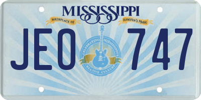MS license plate JEO747