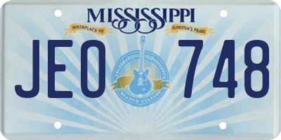 MS license plate JEO748