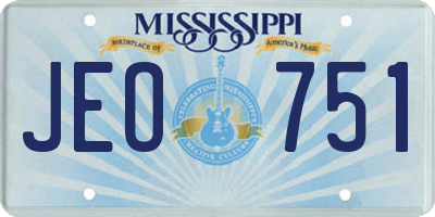 MS license plate JEO751