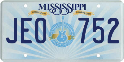 MS license plate JEO752