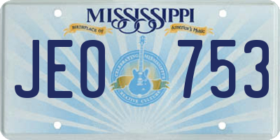 MS license plate JEO753