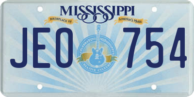 MS license plate JEO754