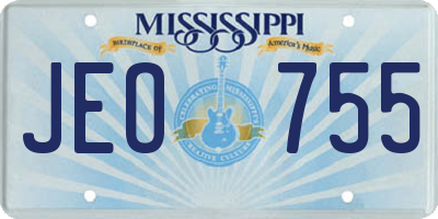 MS license plate JEO755