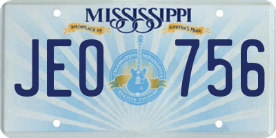 MS license plate JEO756