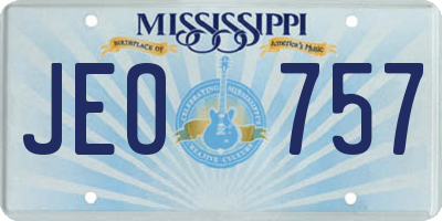 MS license plate JEO757