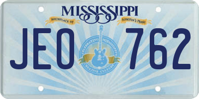 MS license plate JEO762