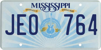 MS license plate JEO764
