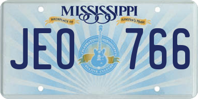 MS license plate JEO766