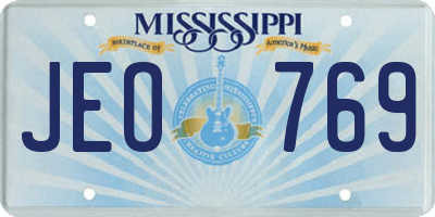 MS license plate JEO769