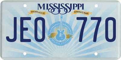 MS license plate JEO770