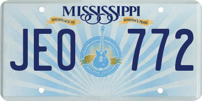 MS license plate JEO772