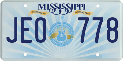MS license plate JEO778