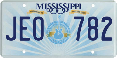 MS license plate JEO782
