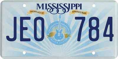 MS license plate JEO784