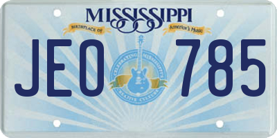 MS license plate JEO785
