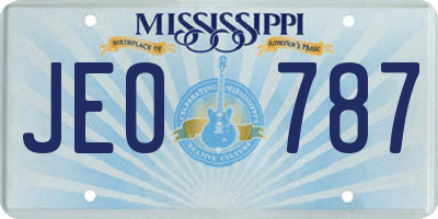 MS license plate JEO787