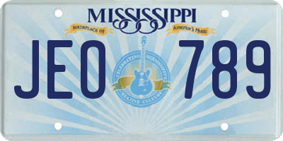 MS license plate JEO789