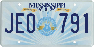 MS license plate JEO791