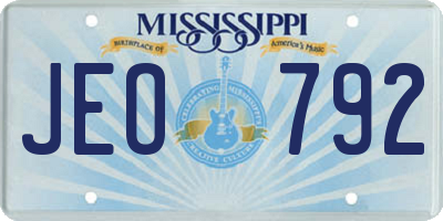 MS license plate JEO792