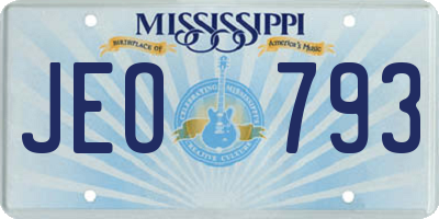 MS license plate JEO793