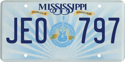 MS license plate JEO797