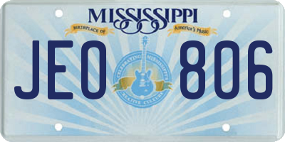 MS license plate JEO806
