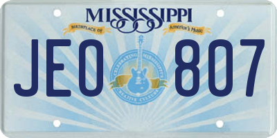 MS license plate JEO807
