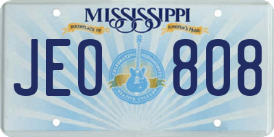 MS license plate JEO808