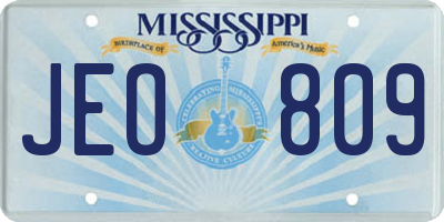 MS license plate JEO809