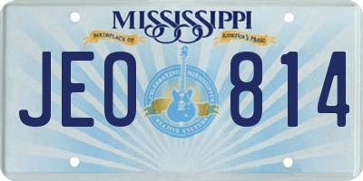MS license plate JEO814