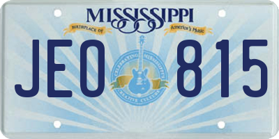 MS license plate JEO815
