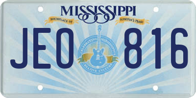 MS license plate JEO816