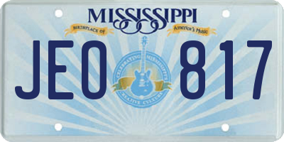 MS license plate JEO817