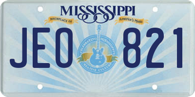 MS license plate JEO821