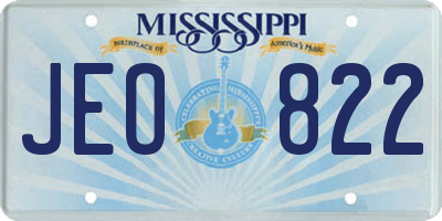 MS license plate JEO822