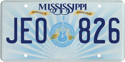 MS license plate JEO826