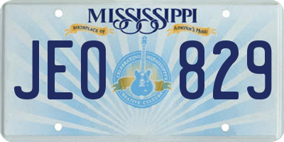 MS license plate JEO829