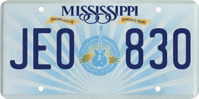 MS license plate JEO830