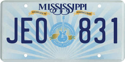 MS license plate JEO831
