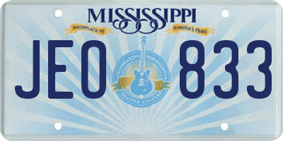 MS license plate JEO833