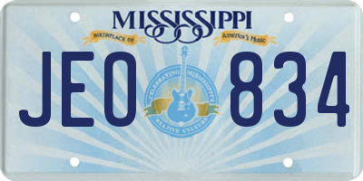 MS license plate JEO834