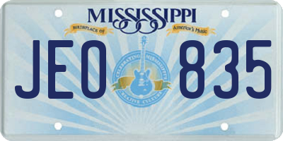 MS license plate JEO835