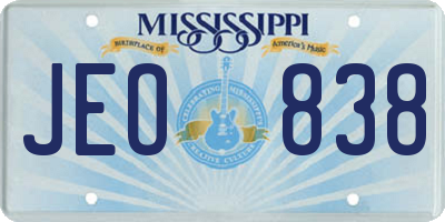 MS license plate JEO838