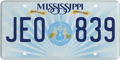 MS license plate JEO839