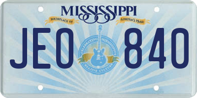 MS license plate JEO840
