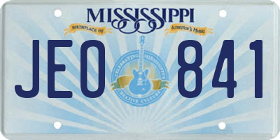 MS license plate JEO841