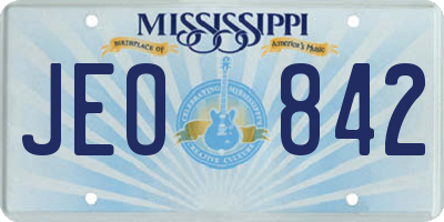 MS license plate JEO842