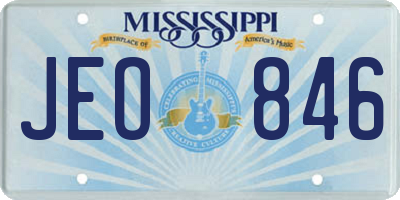 MS license plate JEO846