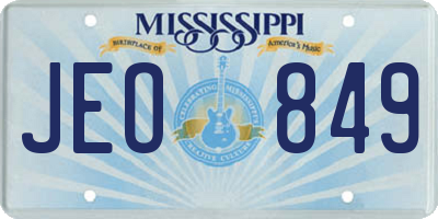 MS license plate JEO849