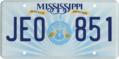 MS license plate JEO851